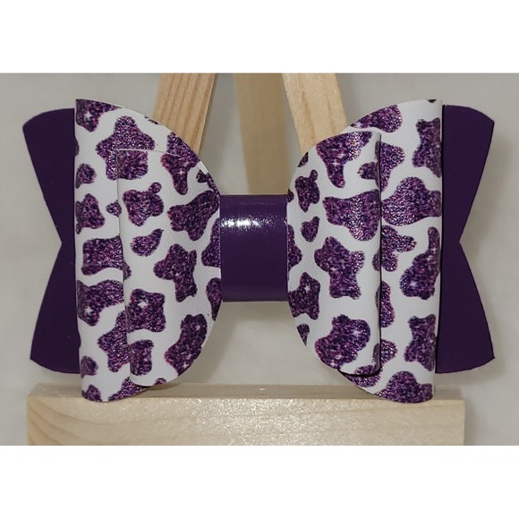 Purple Cow Straw Topper Bow - Picture 1 of 1